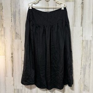 Future Collective Pleated Gauzy Black A-Line Skirt